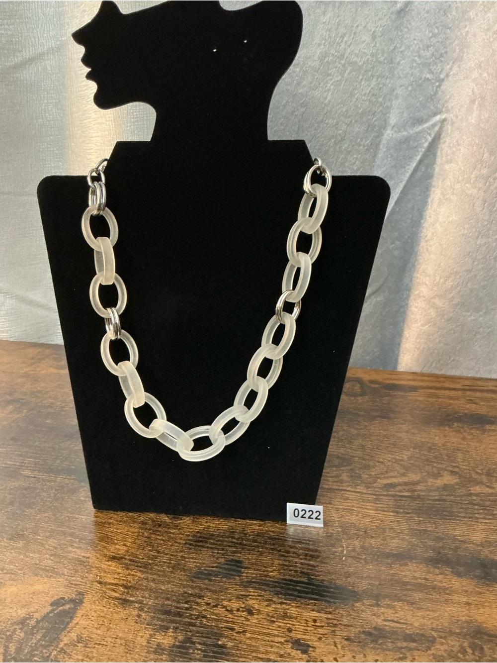 R.J GrazianoClear Link Chain Necklace Silver-Tone Adjustable Lobster Closure